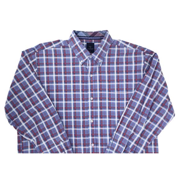 Tailorbyrd Mens Button Down Shirt Blue/Pink/White Plaid Size XL Chest Pocket EUC - Picture 3 of 9